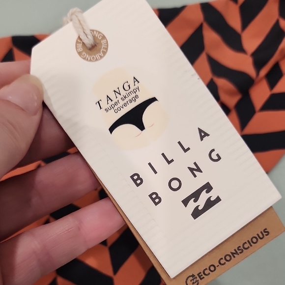 Billabong Cross Step Orange and Black Mini Bikini Bottoms - Picture 4 of 8